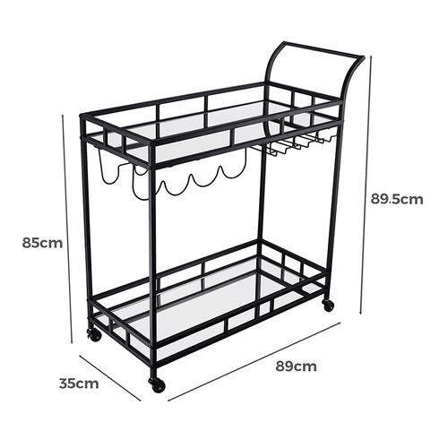 Caledon 2 Tier Steel Bar Cart