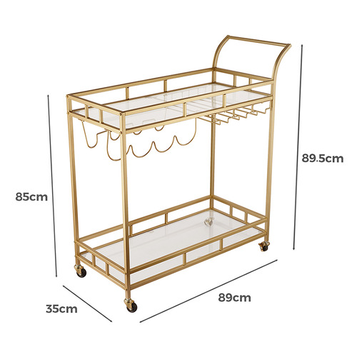 Caledon 2 Tier Steel Bar Cart