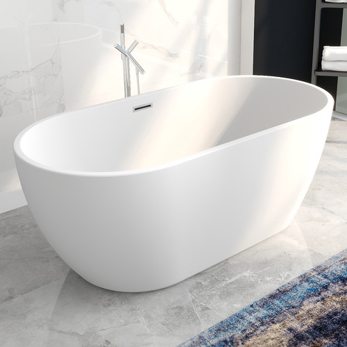 Oval Acrylic Freestanding Bath with overflow