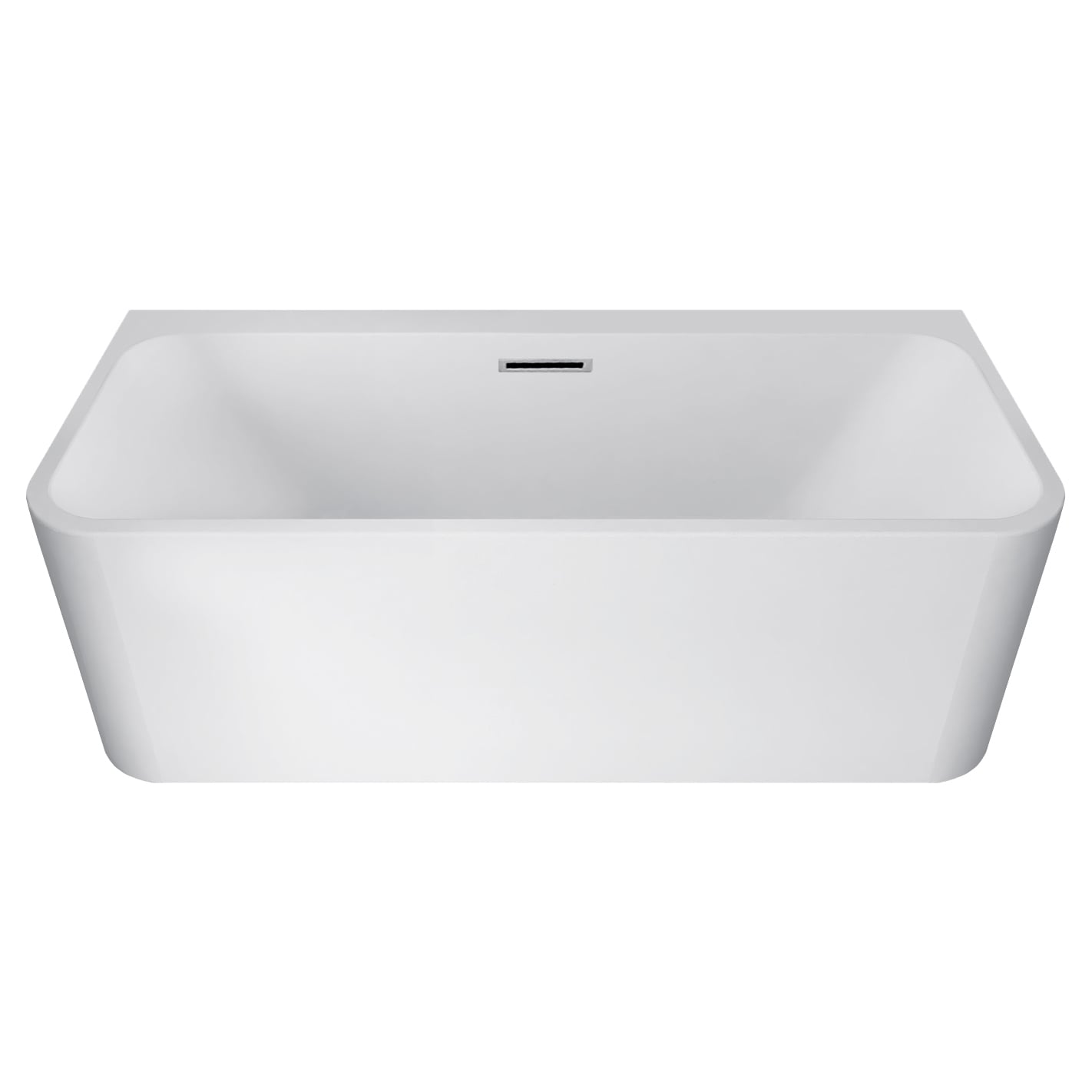 Oval Acrylic Back to Wall Bath with overflow
