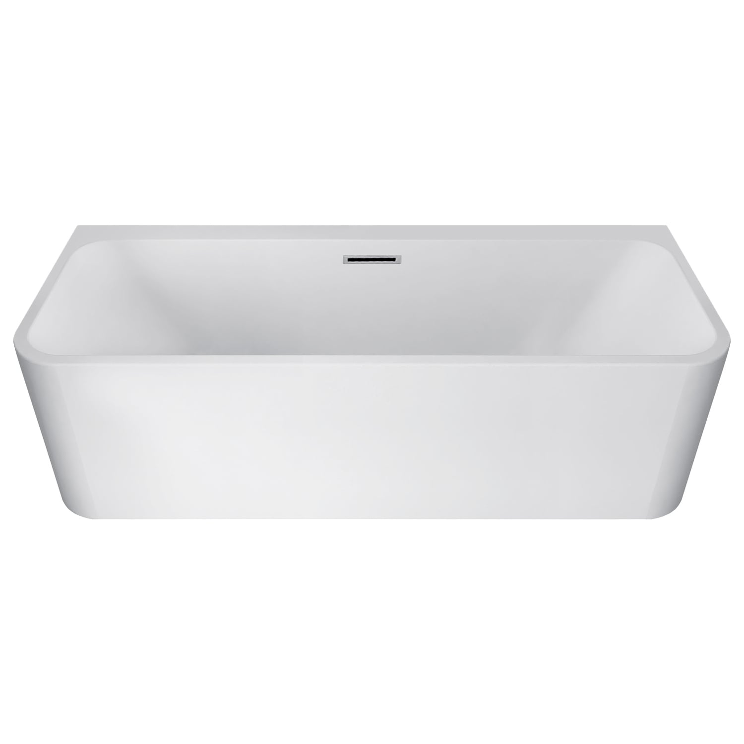 Oval Acrylic Back to Wall Bath with overflow