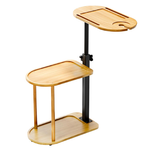 Bamboo & Steel Adjustable Side Table