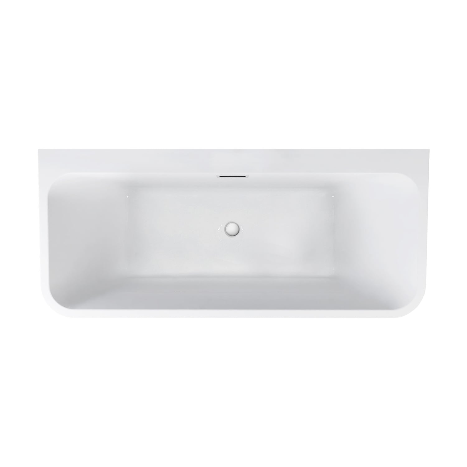 Expert Homewares Eugene Rectangle Acrylic Back to Wall Bath with ...