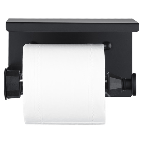 Minori Black Stainless Steel Toilet Roll Holder