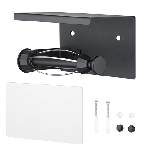 Minori Black Stainless Steel Toilet Roll Holder