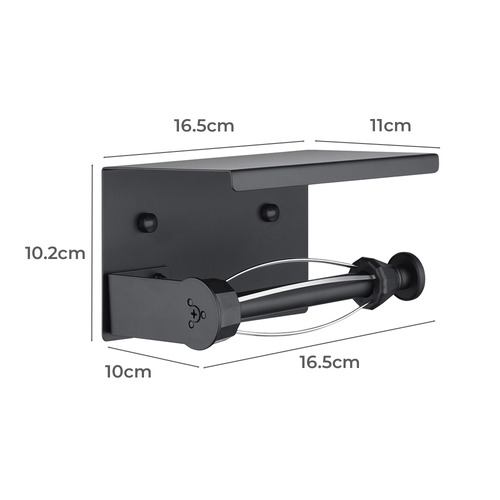 Minori Black Stainless Steel Toilet Roll Holder