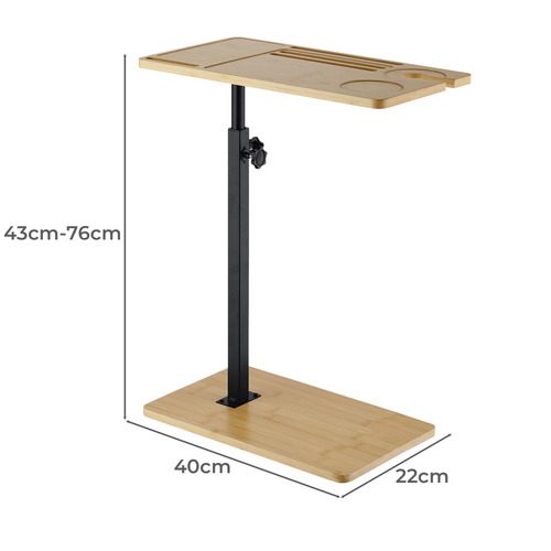 Anita Bamboo & Steel Adjustable Side Table