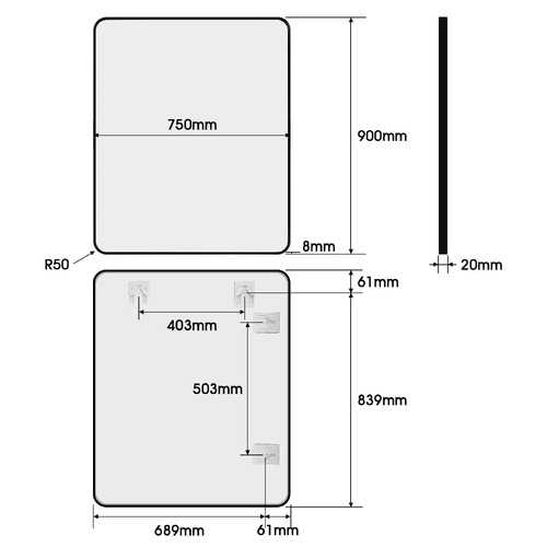 Evie Metal Wall Mirror