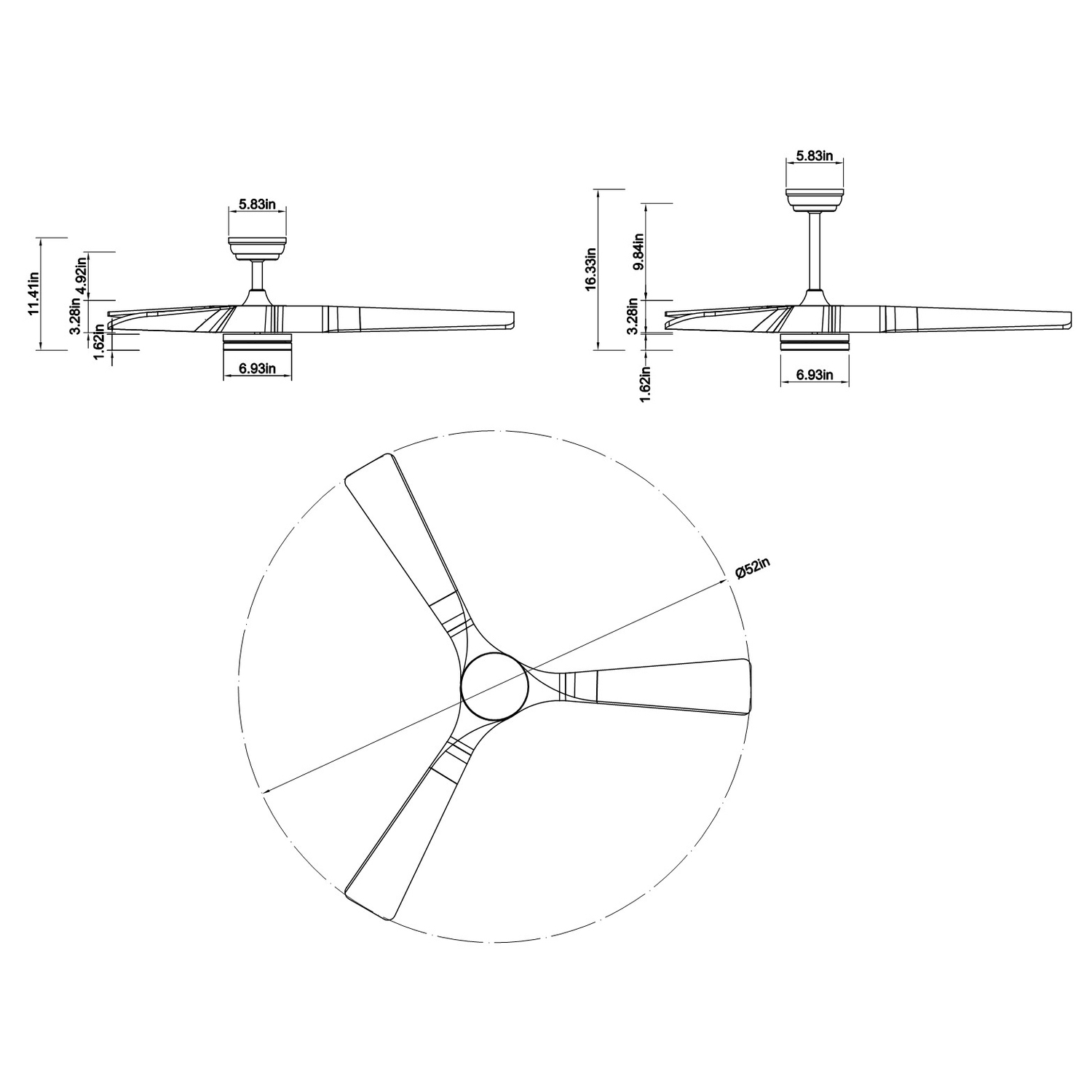 Nizhoni 132cm DC Ceiling Fan with LED Light