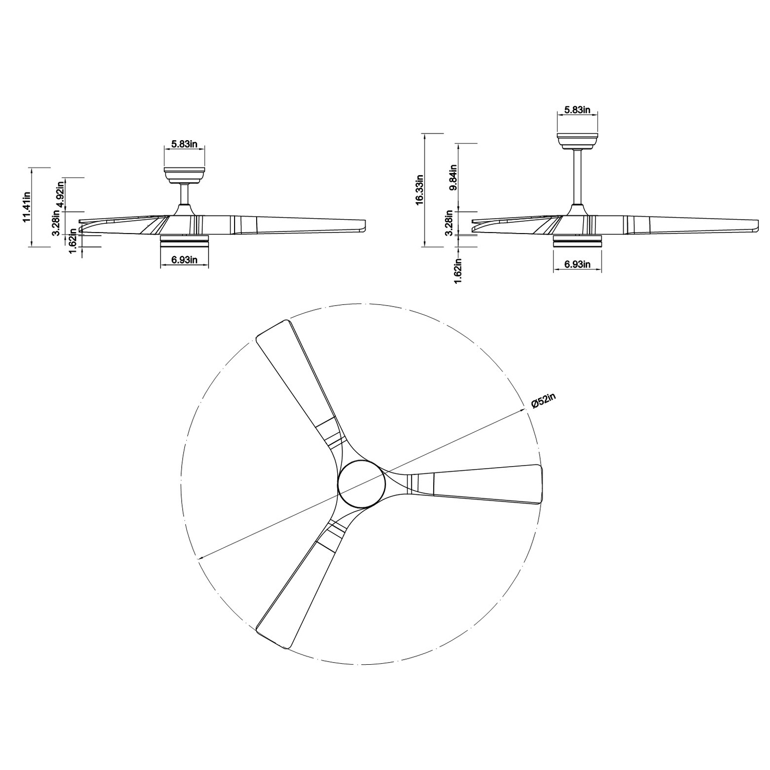 Nizhoni 132cm DC Ceiling Fan with LED Light