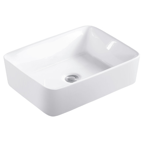 Lucas 480mm Gloss White Rectangle Ceramic Above Counter Basin