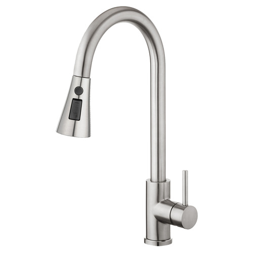 Frederick Chrome Gooseneck Pull-Out Kitchen Sink Mixer