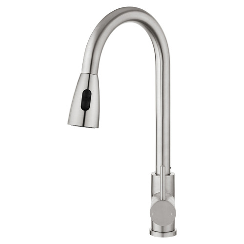 Alastair Chrome Gooseneck Pull-Out Kitchen Sink Mixer