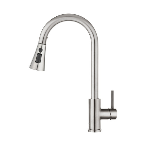 Frederick Chrome Gooseneck Pull-Out Kitchen Sink Mixer