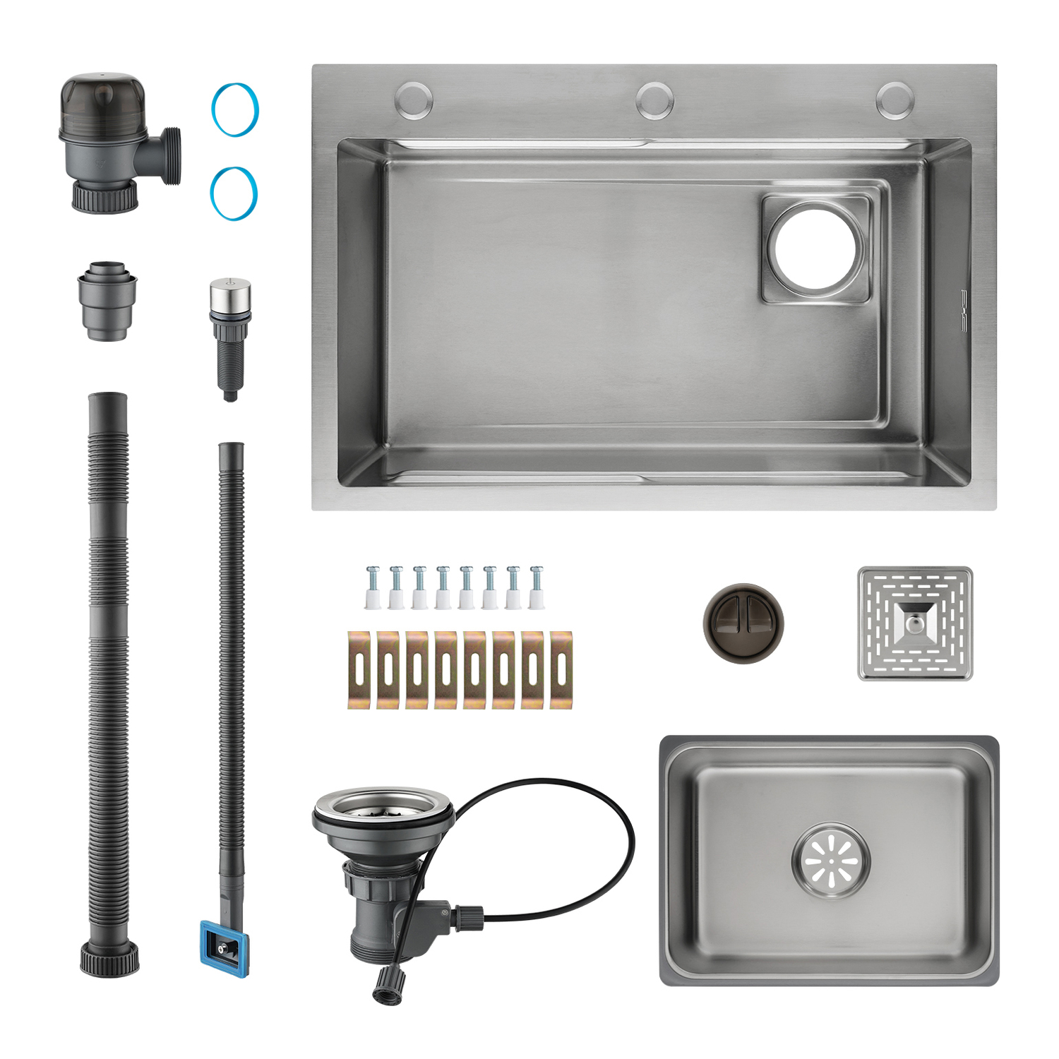 Azelea 680mm Double Stainless Steel Kitchen Sink