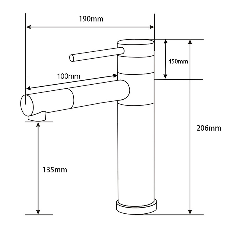 Rafe 165mm Chrome Basin Mixer