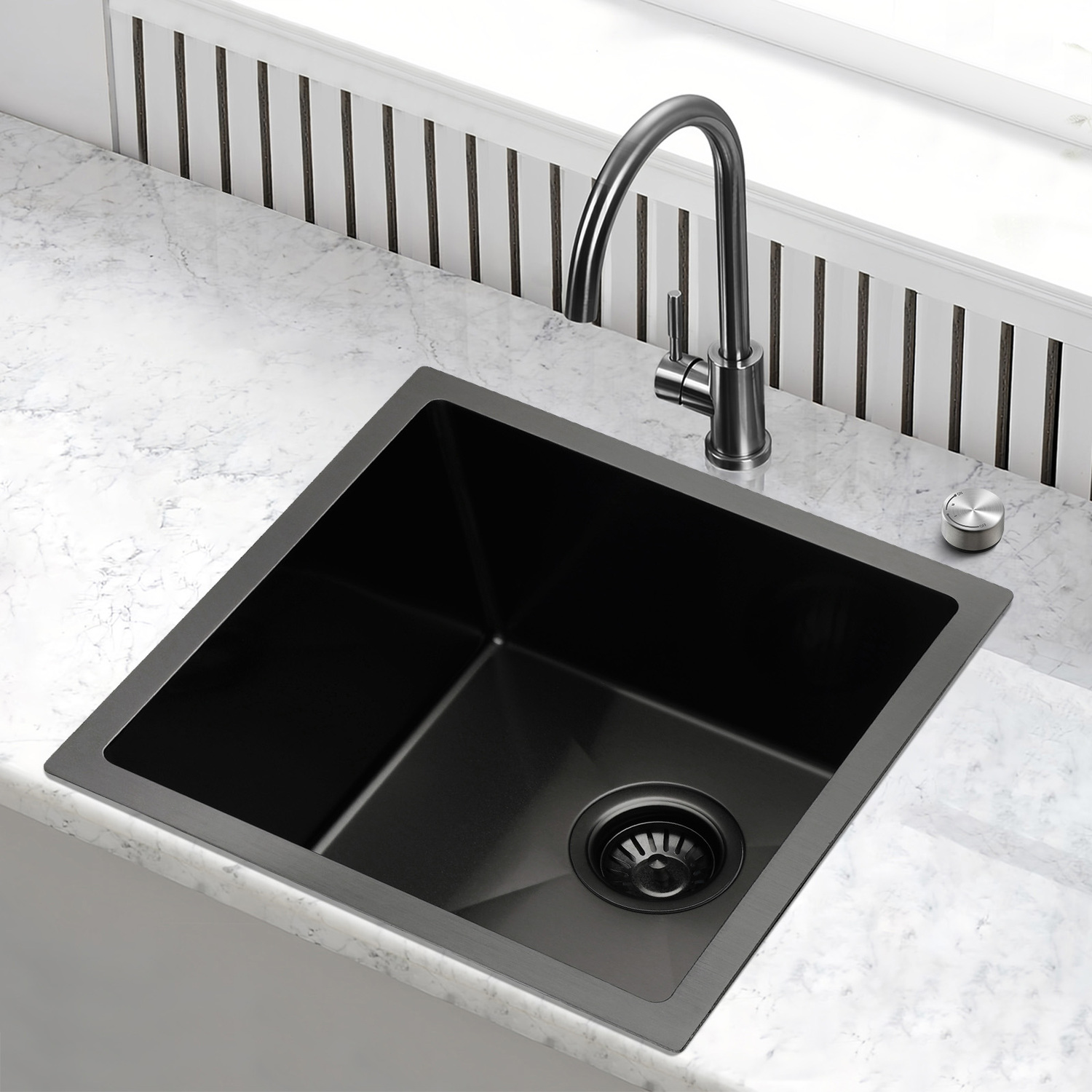 Deso-440mm-Single-Stainless-Steel-Kitchen-Sink-with-Button-controlled-Basket-Waste