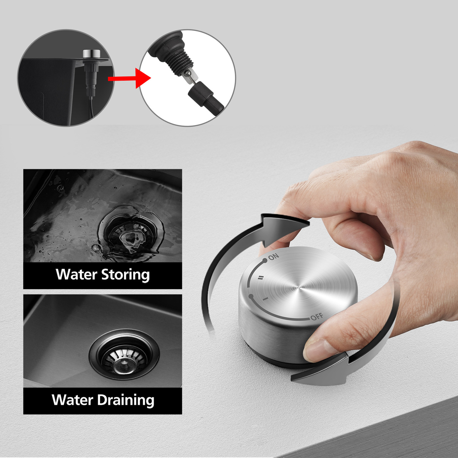 Deso-440mm-Single-Stainless-Steel-Kitchen-Sink-with-Button-controlled-Basket-Waste