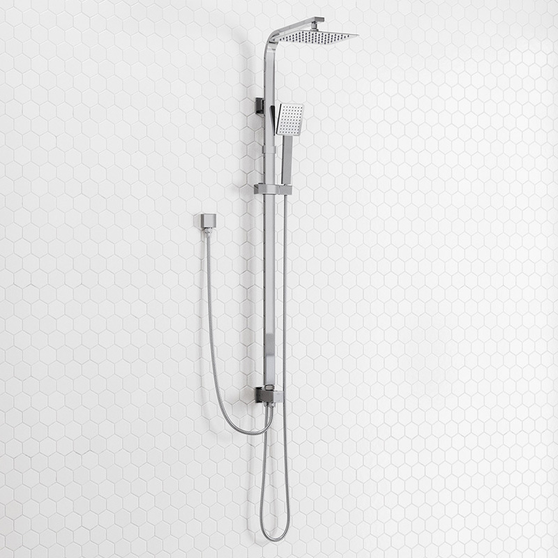 Finn Square Thin Waterfall Twin Rail Shower