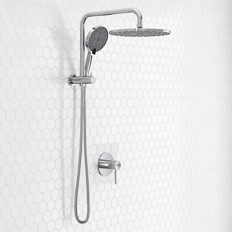 Aqua Chrome Short Twin Shower Mixer Set