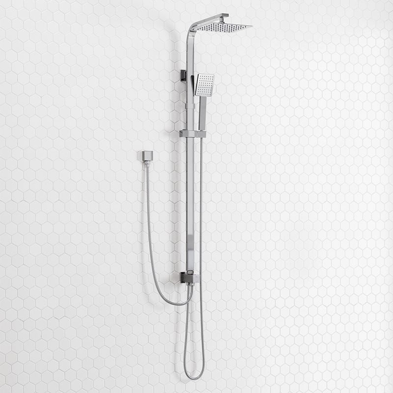 Finn Square Thin Waterfall Twin Rail Shower