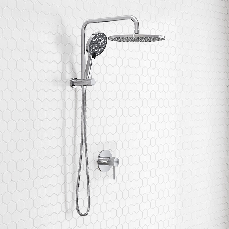 Aqua Chrome Short Twin Shower Mixer Set