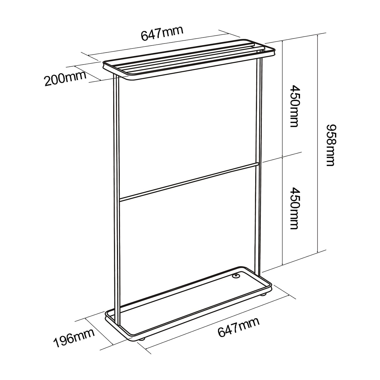 Aira 600mm Towel Stand