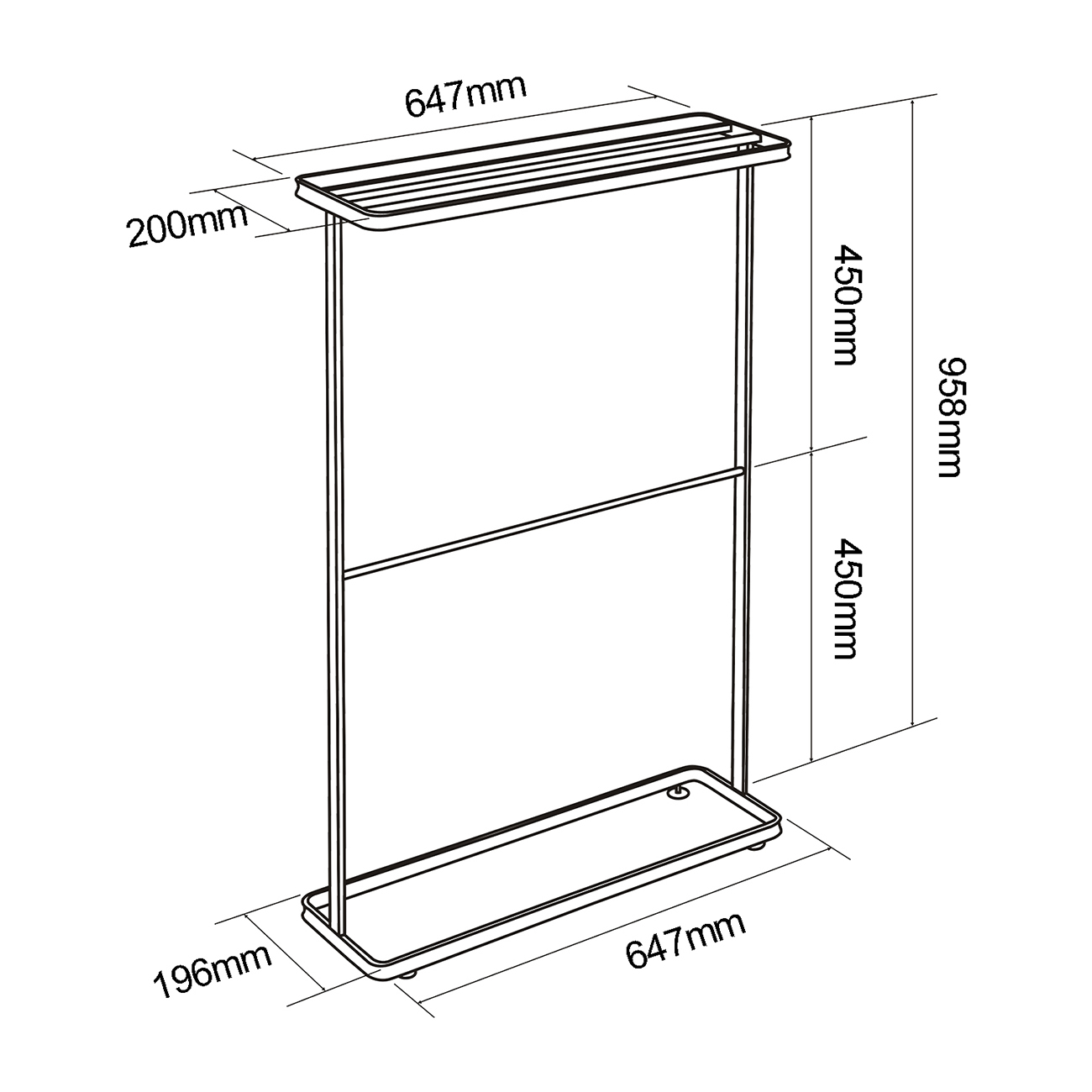 Aira 600mm Towel Stand
