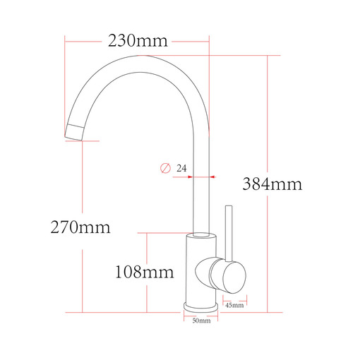 Maren Gooseneck Kitchen Sink Mixer
