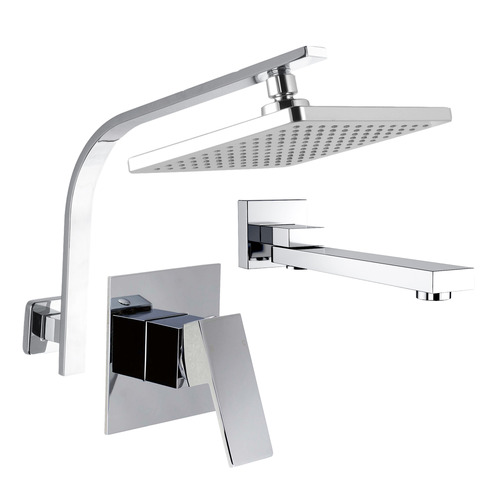Square Chrome Shower Bathroom Basics Package