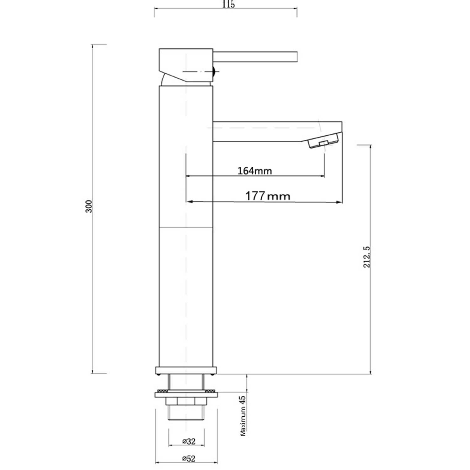 Solander-300mm-Tall-Round-Basin-Mixer