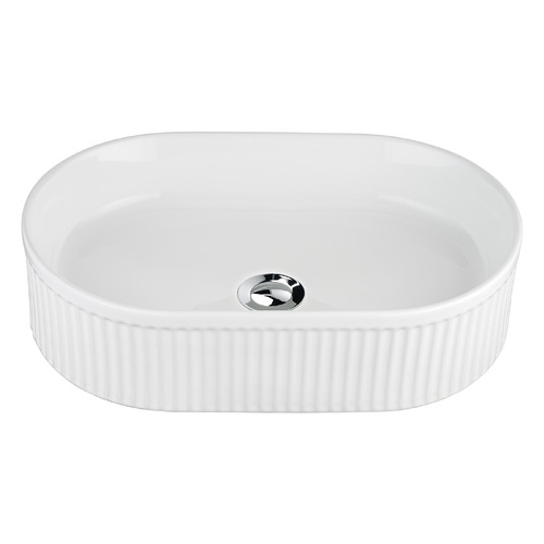 Hazel 490mm Pill Ceramic Above Counter Basin with Pop-up Waste