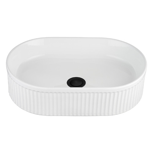 Hazel 490mm Pill Ceramic Above Counter Basin with Pop-up Waste