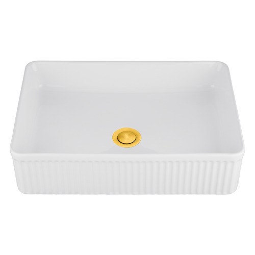 Fletcher 500mm Rectangular Ceramic Above Counter Basin with Pop-up Waste