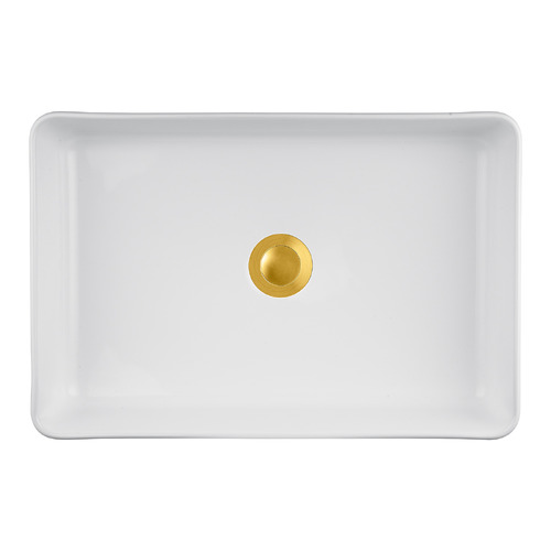 Fletcher 500mm Rectangular Ceramic Above Counter Basin with Pop-up Waste