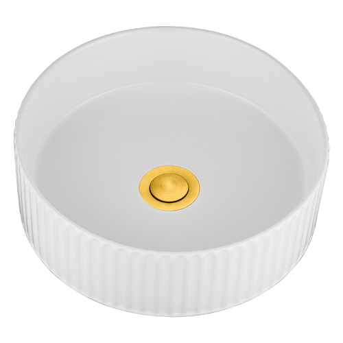 Darcie 360mm Round Ceramic Above Counter Basin with Pop-up Waste
