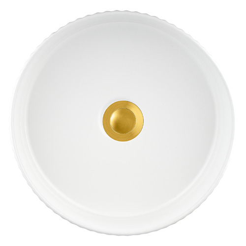 Darcie 360mm Round Ceramic Above Counter Basin with Pop-up Waste