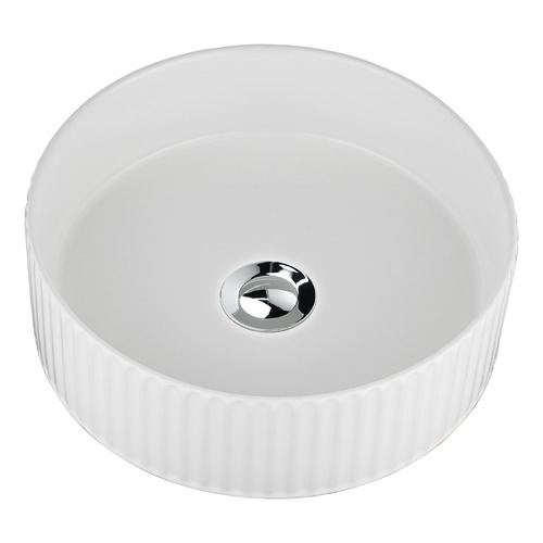 Darcie 360mm Round Ceramic Above Counter Basin with Pop-up Waste