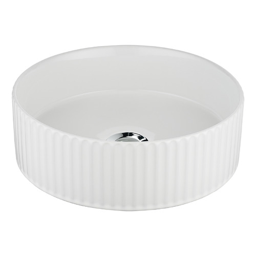 Darcie 360mm Round Ceramic Above Counter Basin with Pop-up Waste