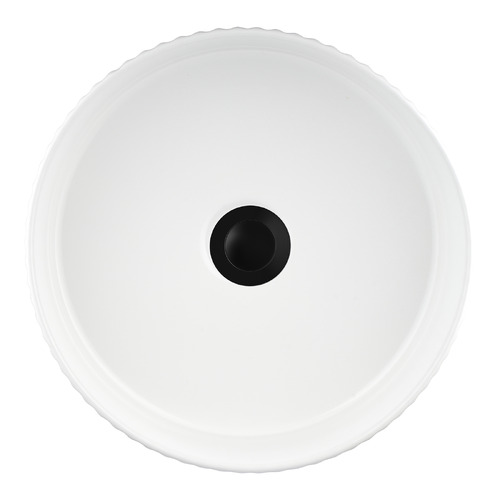 Darcie 360mm Round Ceramic Above Counter Basin with Pop-up Waste