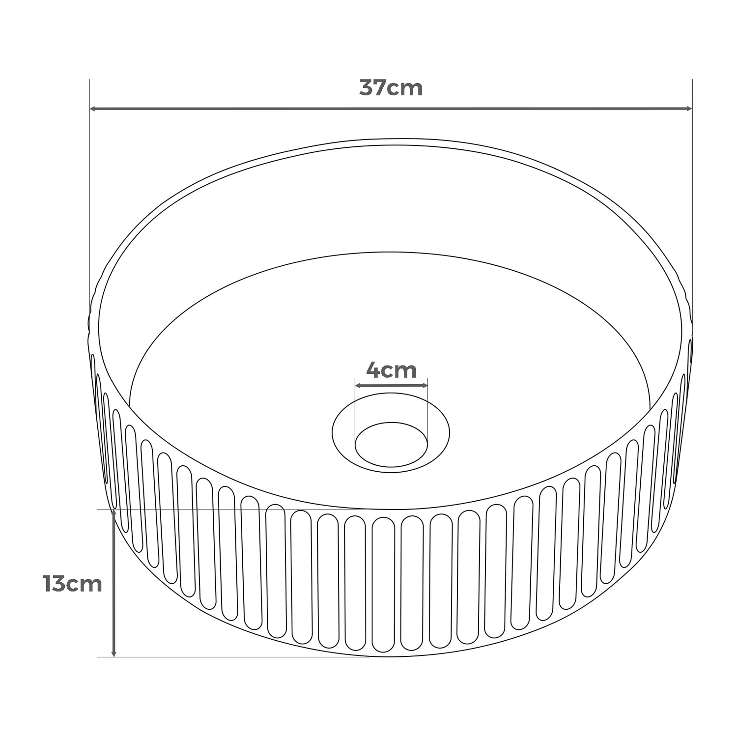 Anika 370mm Round Ceramic Above Counter Basin