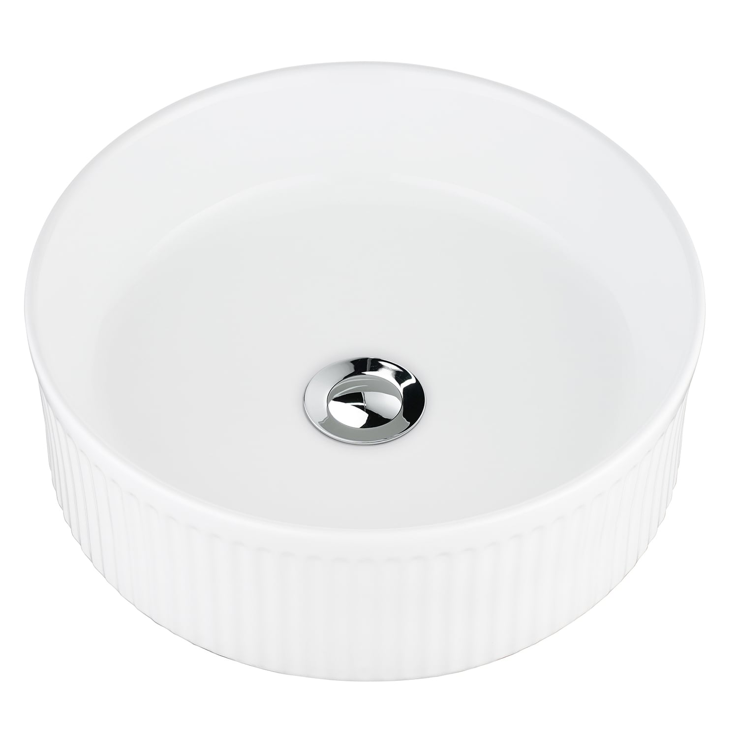 Anika 370mm Round Ceramic Above Counter Basin with Pop-up Waste