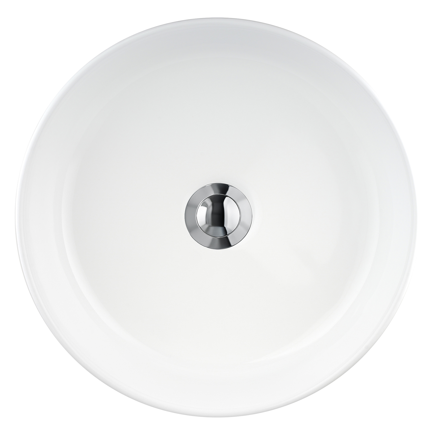 Anika 370mm Round Ceramic Above Counter Basin with Pop-up Waste