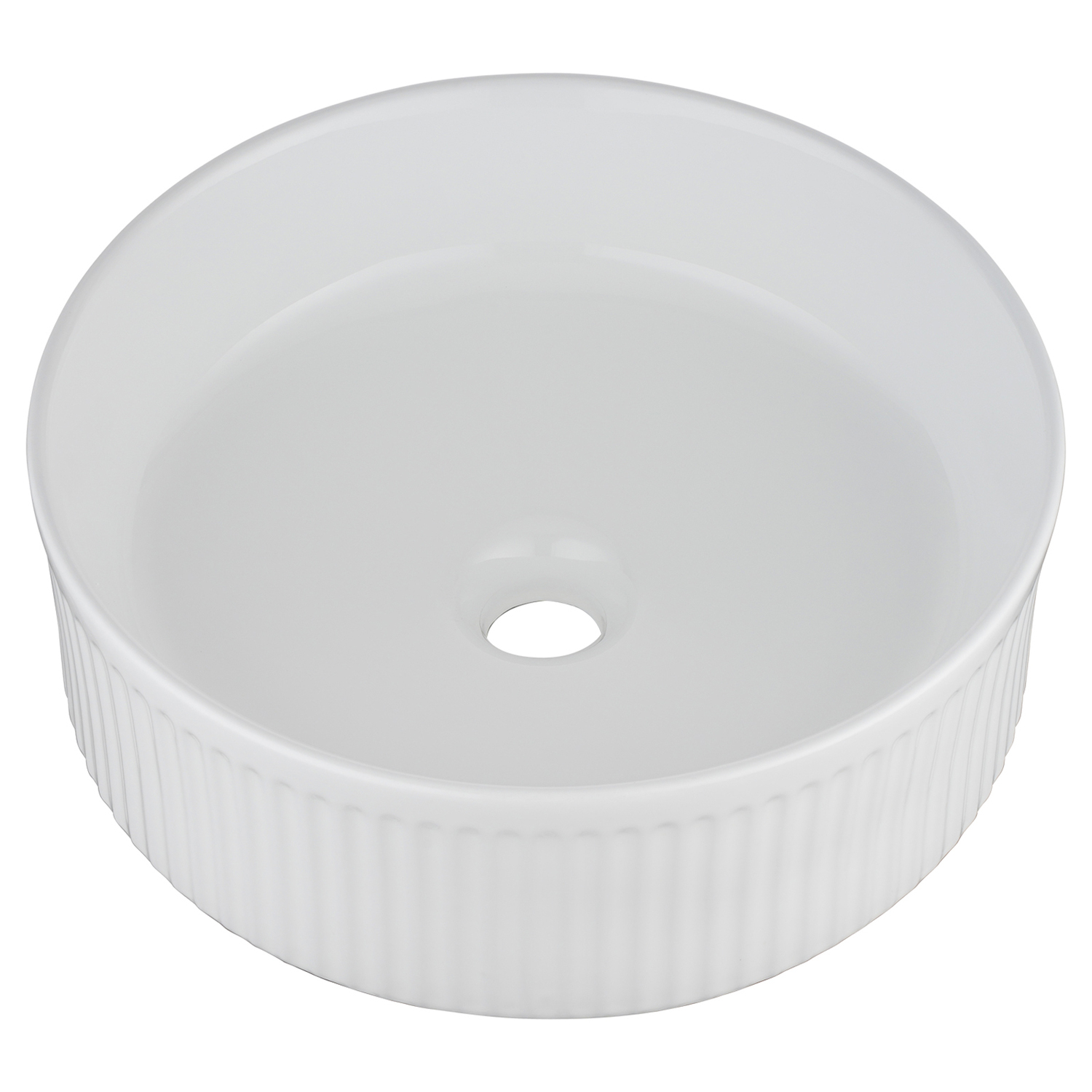 Anika 370mm Round Ceramic Above Counter Basin with Pop-up Waste