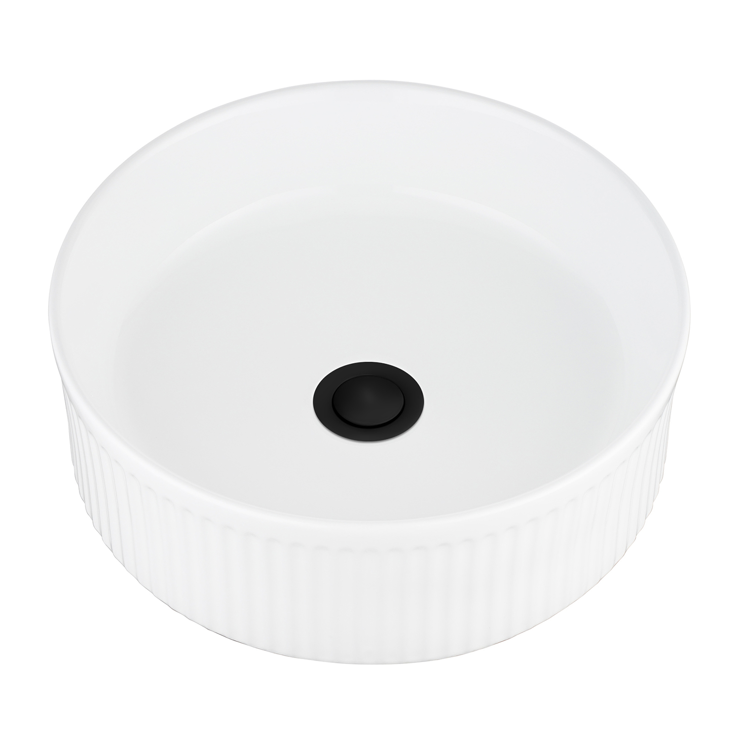 Anika 370mm Round Ceramic Above Counter Basin with Pop-up Waste