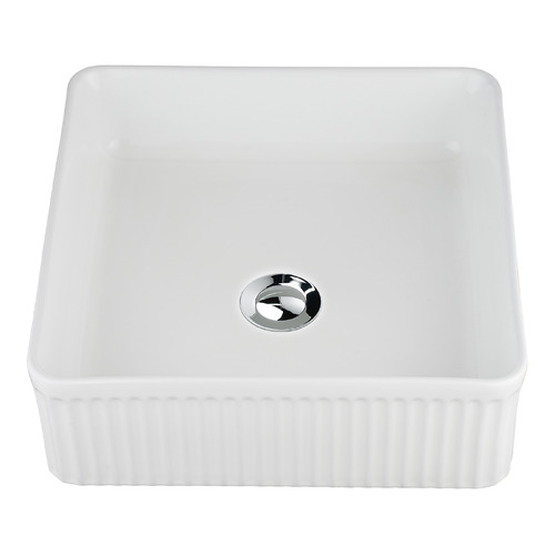 Sienna 375mm Square Ceramic Above Counter Basin with Pop-up Waste