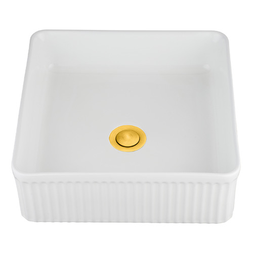 Sienna 375mm Square Ceramic Above Counter Basin with Pop-up Waste