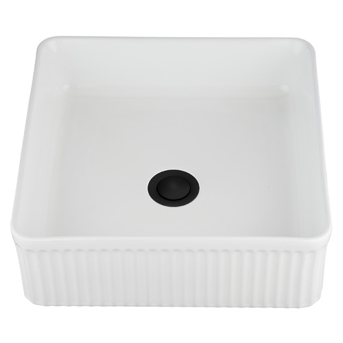 Sienna 375mm Square Ceramic Above Counter Basin with Pop-up Waste