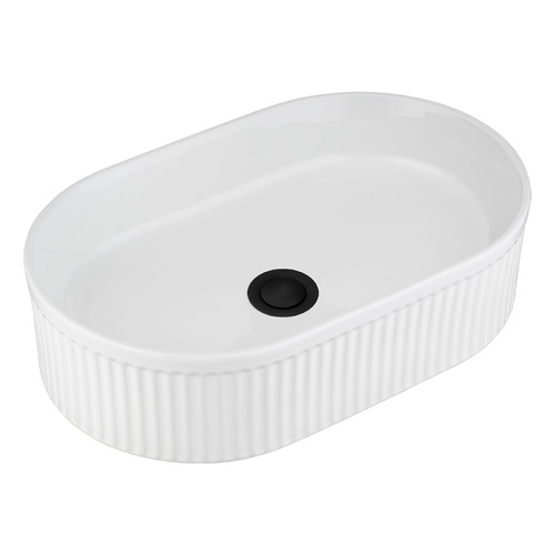 Hazel 490mm Pill Ceramic Above Counter Basin with Pop-up Waste