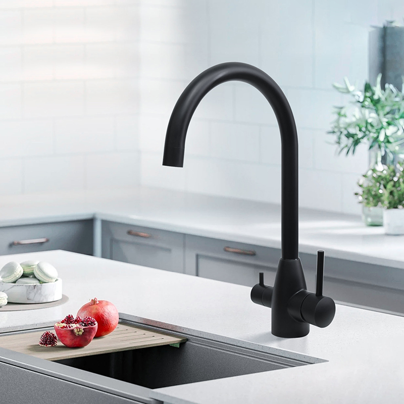 Rounded 3 Way Swivel Kitchen Sink Mixer